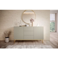 Komoda z szufladami Nicole 150 cm - kaszmir / złote nóżki